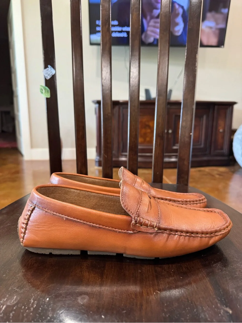 Jonsen Men's Slip-On Leather Driving Loafers - Tan
